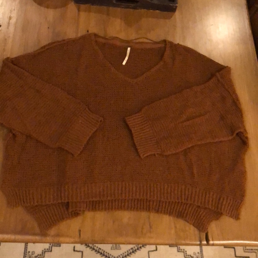 Free people brown dolman sleeve sweater